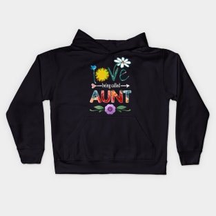 aunt i love being called aunt Kids Hoodie